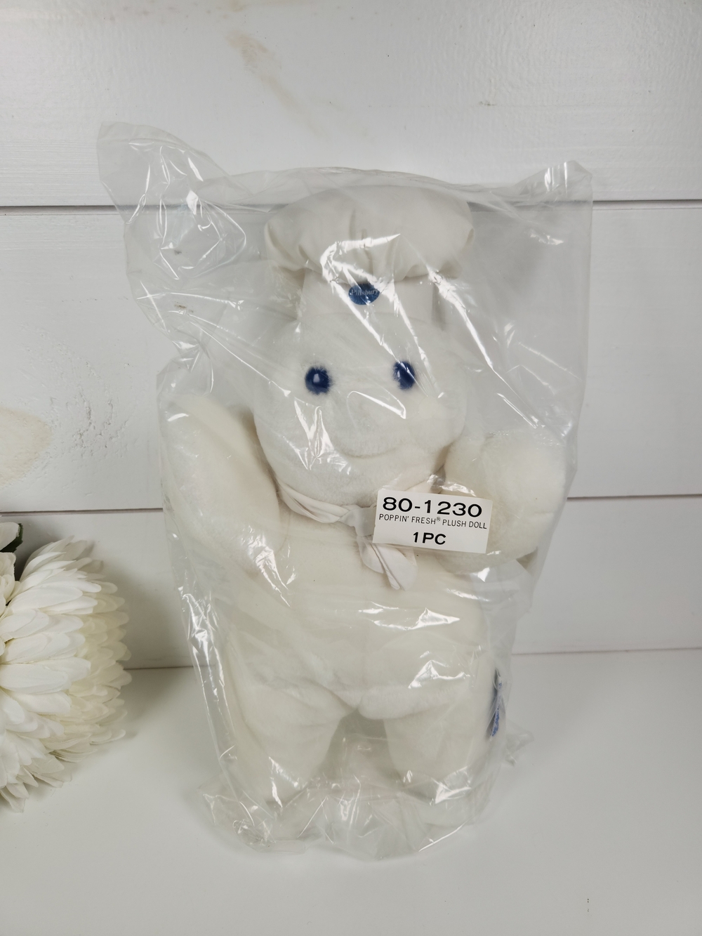 Vintage 1990 Dakin Poppin Fresh Pillsbury Doughboy Plush Doll 25th Birthday- NEW